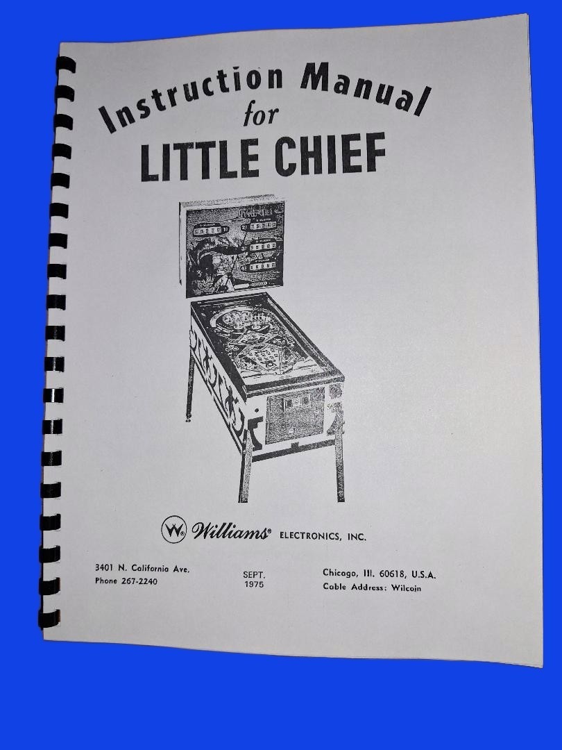 WILLIAMS LITTLE CHIEF PINBALL MACHINE TROUBLESHOOTING PACKAGE SET