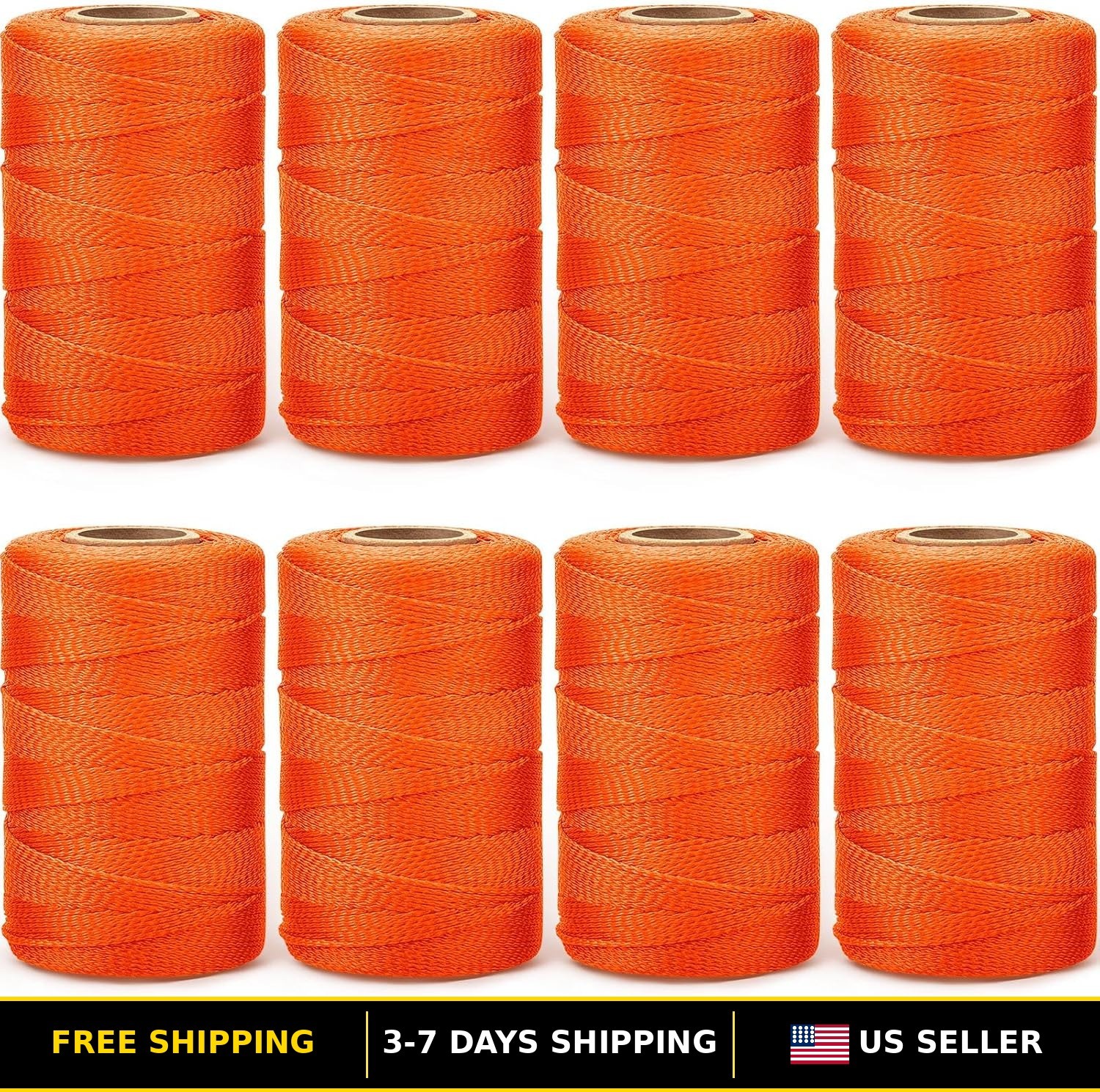 8 Rolls of #18 Braided Nylon Mason Line - 4000 Feet Heavy Duty String
