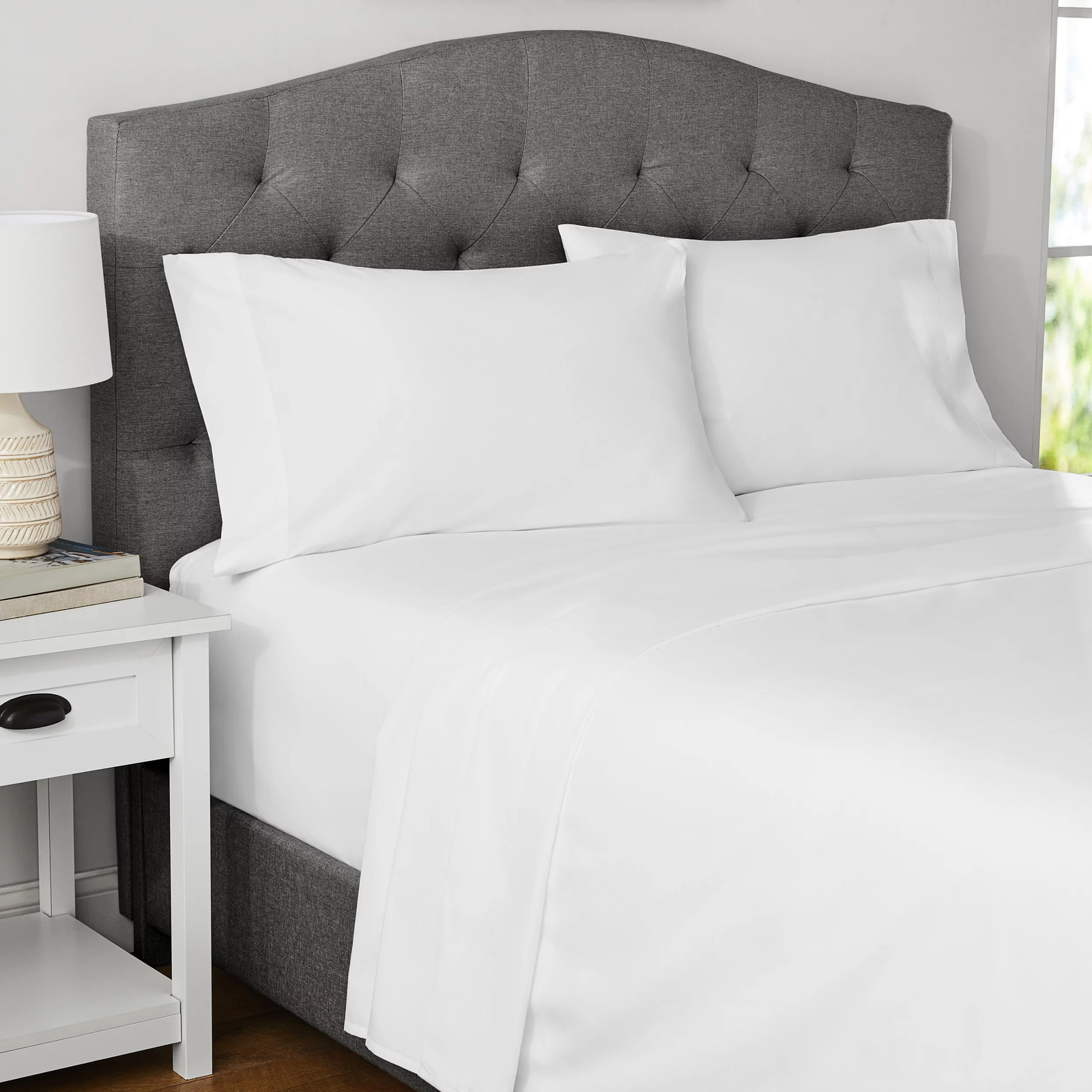 300 Thread Count Easy Care Percale Flat Sheet, Arctic White, Twin/Twin XL
