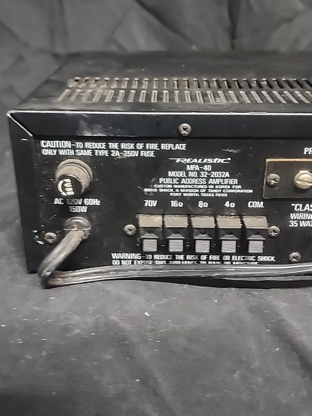 Realistic MPA-40 35 Watt P.A Amplifier - TESTED & WORKING