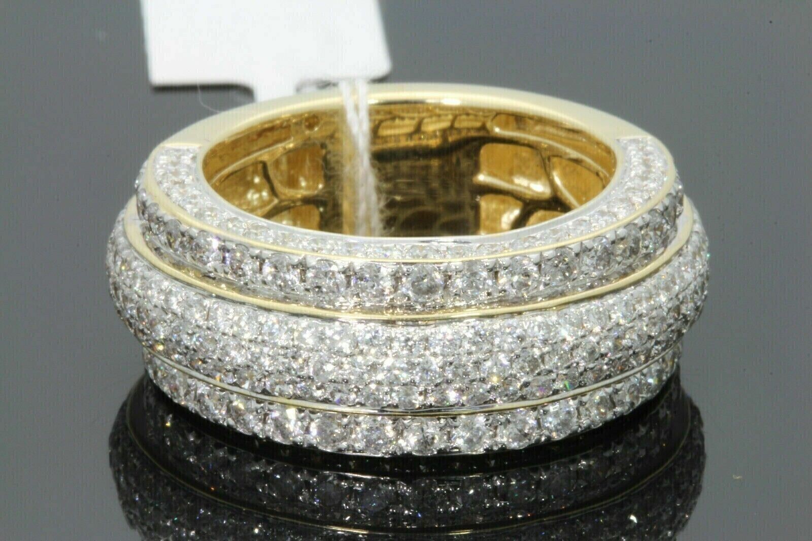 2.50Ct Men's Round Cut Moissanite Wedding Pinky Ring Band 14K Yellow Gold Plated