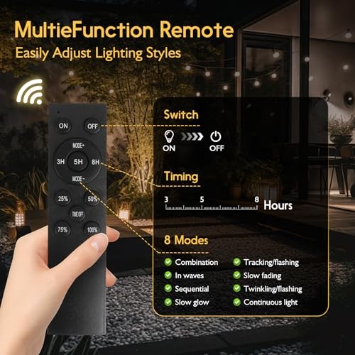 S14 Solar String Lights Outdoor with Remote 60 FT, USB & Solar Dual 60FT-Solar