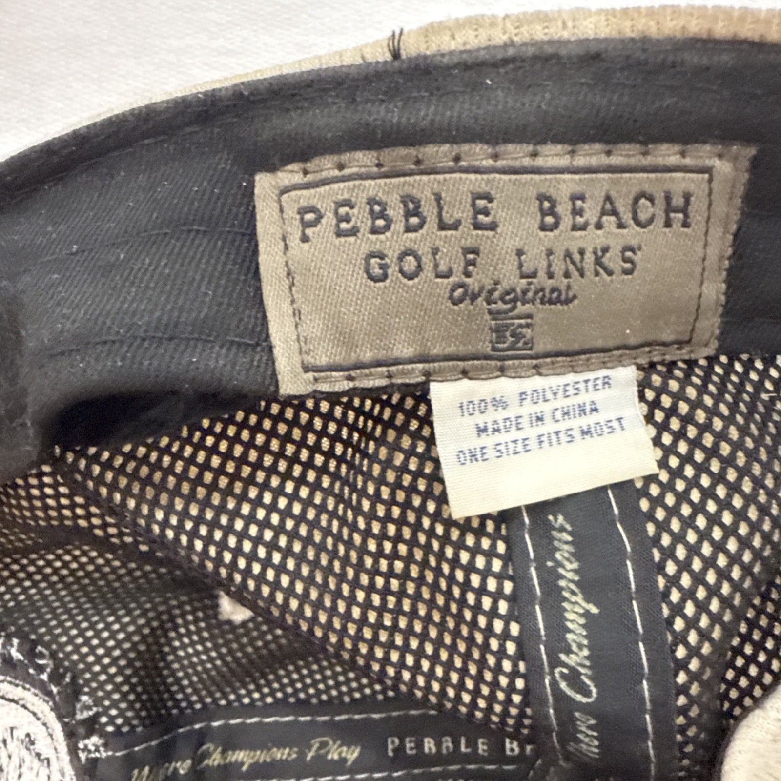 Pebble Beach Golf Links 1919 Hat Where Champions Play Adjustable Strap
