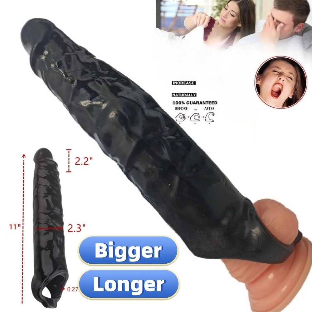 Men Male Cock-Girth-Enlarger-Enhancer-Penis-Extension-Extender-Sheath-Sleeve28cm