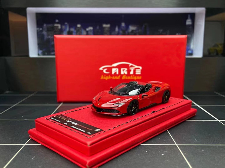 ART 1/64 Scale Red SF90 Convertible Racing Sports Car Model Diecast Resin Car