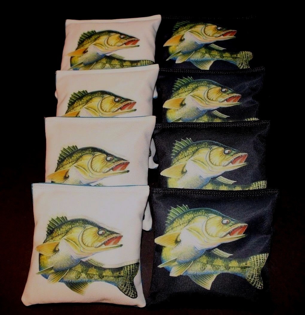 SNAPPER TROUT BASS FISH DELIGHT  8 ACA Regulation Cornhole Bean Bags B156
