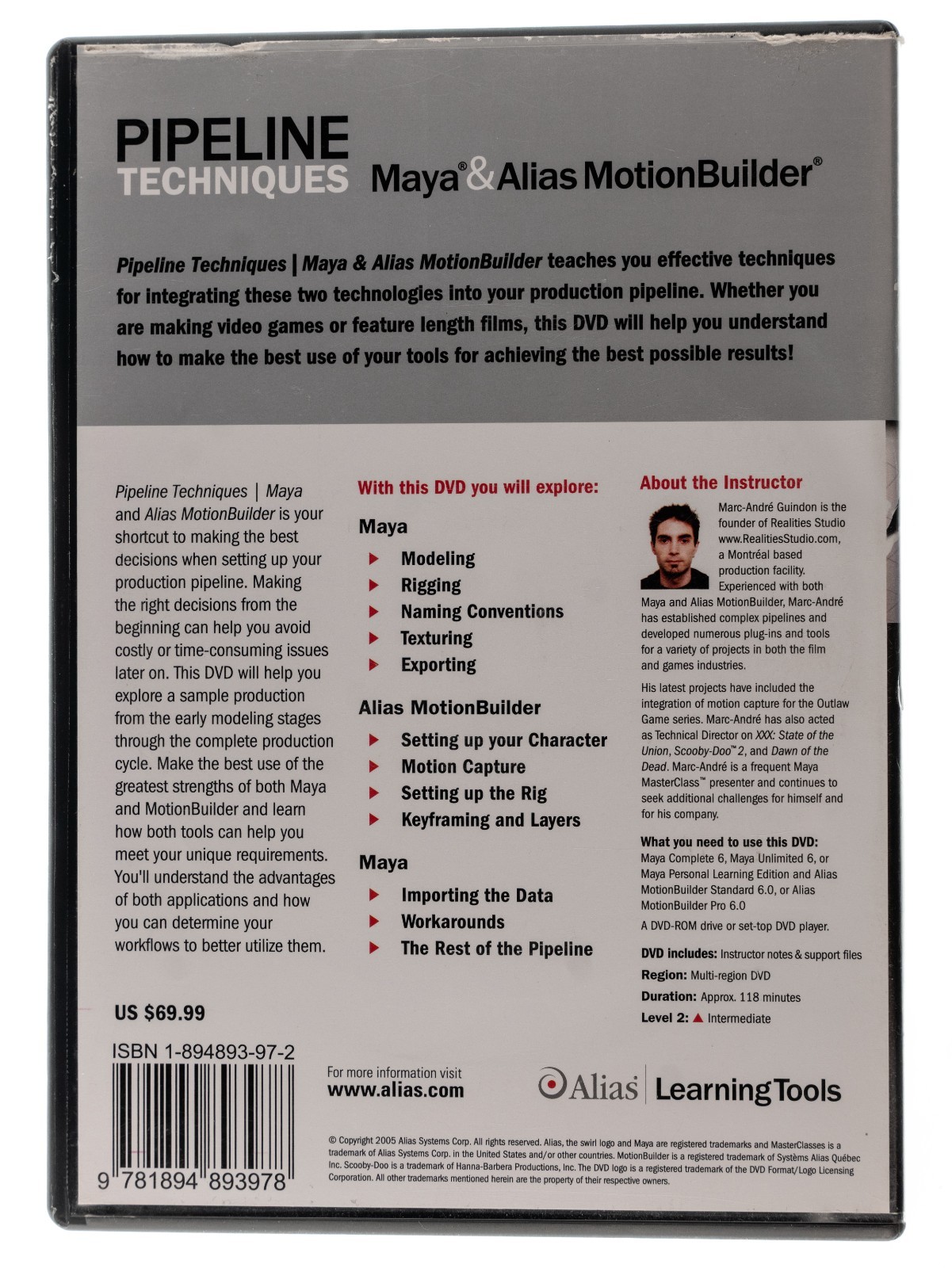 RARE Pipeline Techniques Maya & Alias MotionBuilder Instructor Notes DVD-Rom