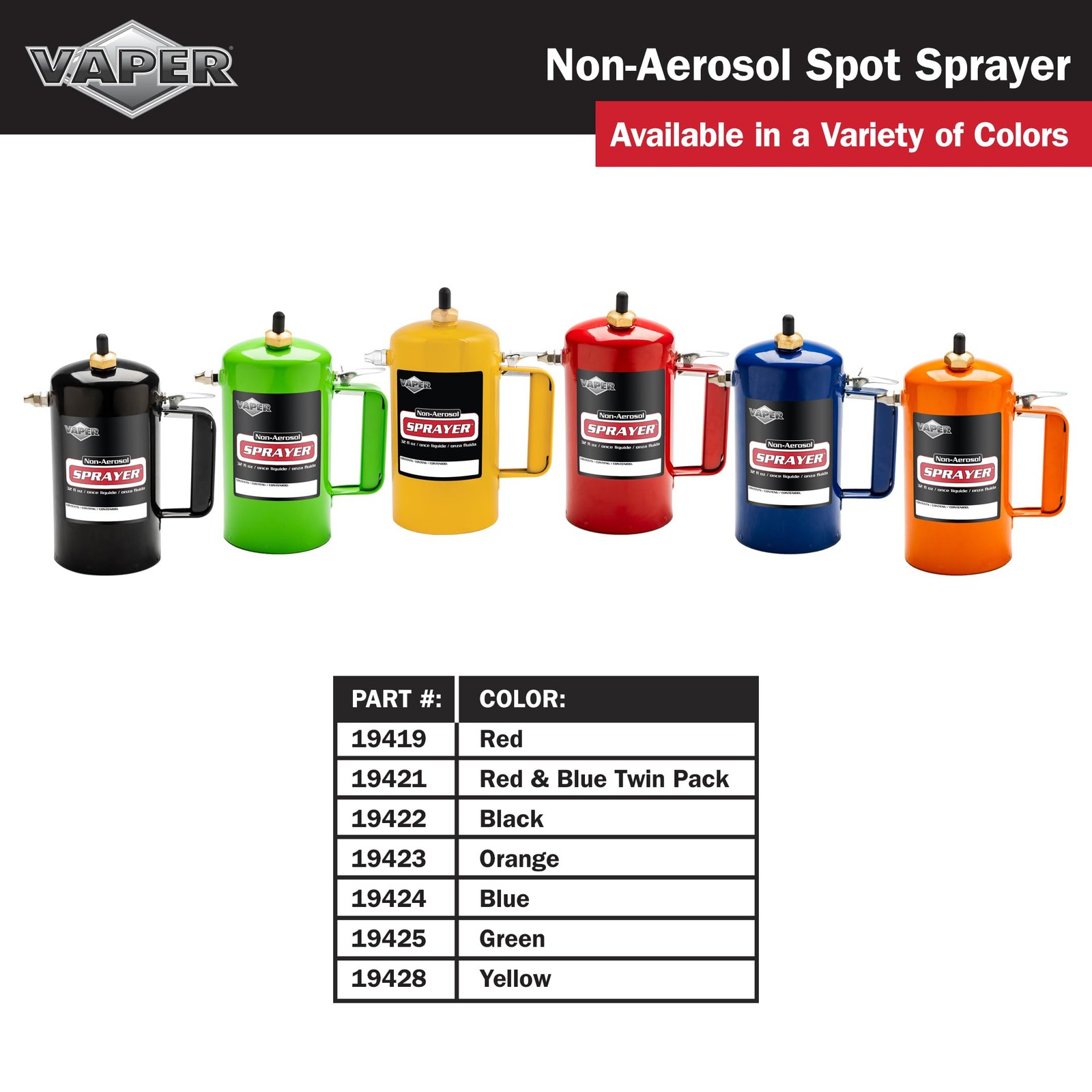 Vaper 19428 Spot Spray Non-Aerosol Sprayer - Yellow
