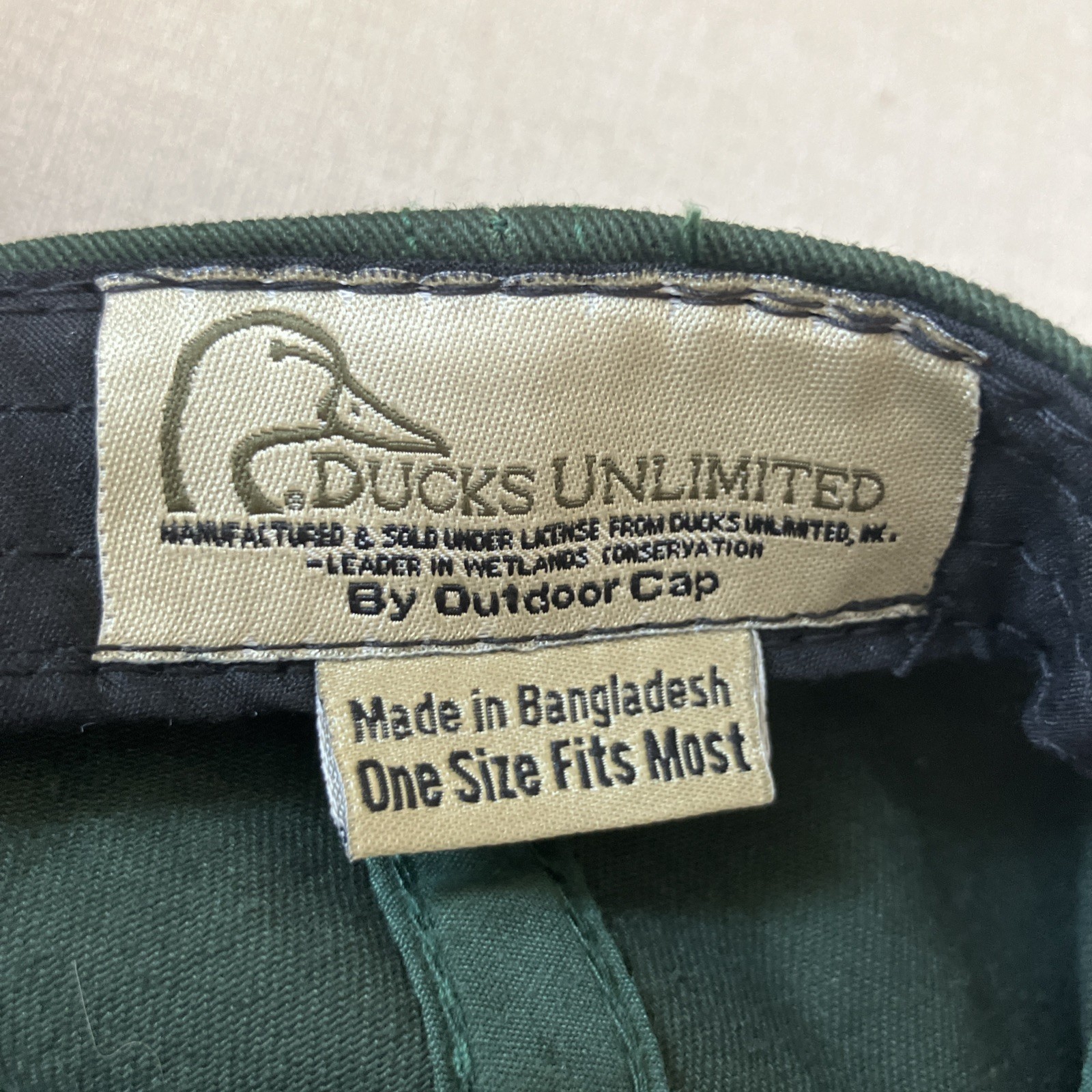 DUCKS UNLIMITED Hunter Green Adjustable Outdoor Fishing Cap Hat w/Tag new