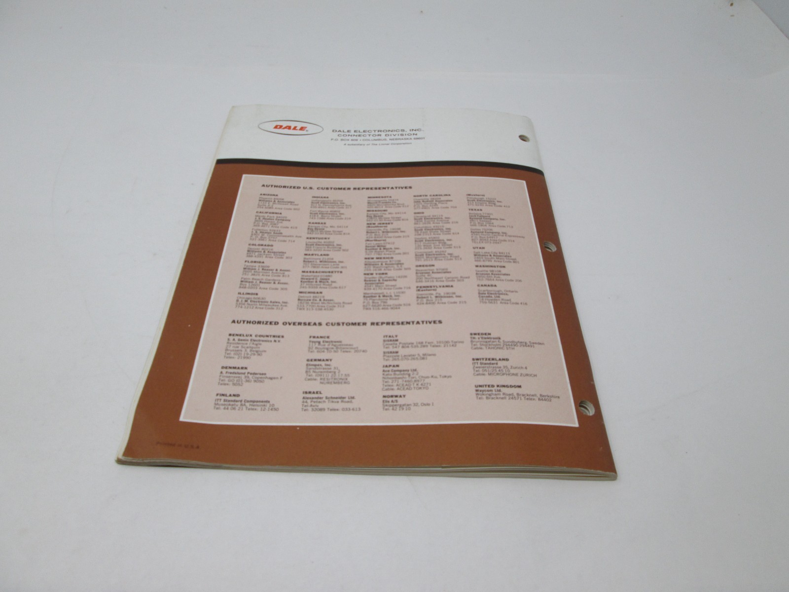DALE Electronics Connectors Catalog Columbus Nebraska