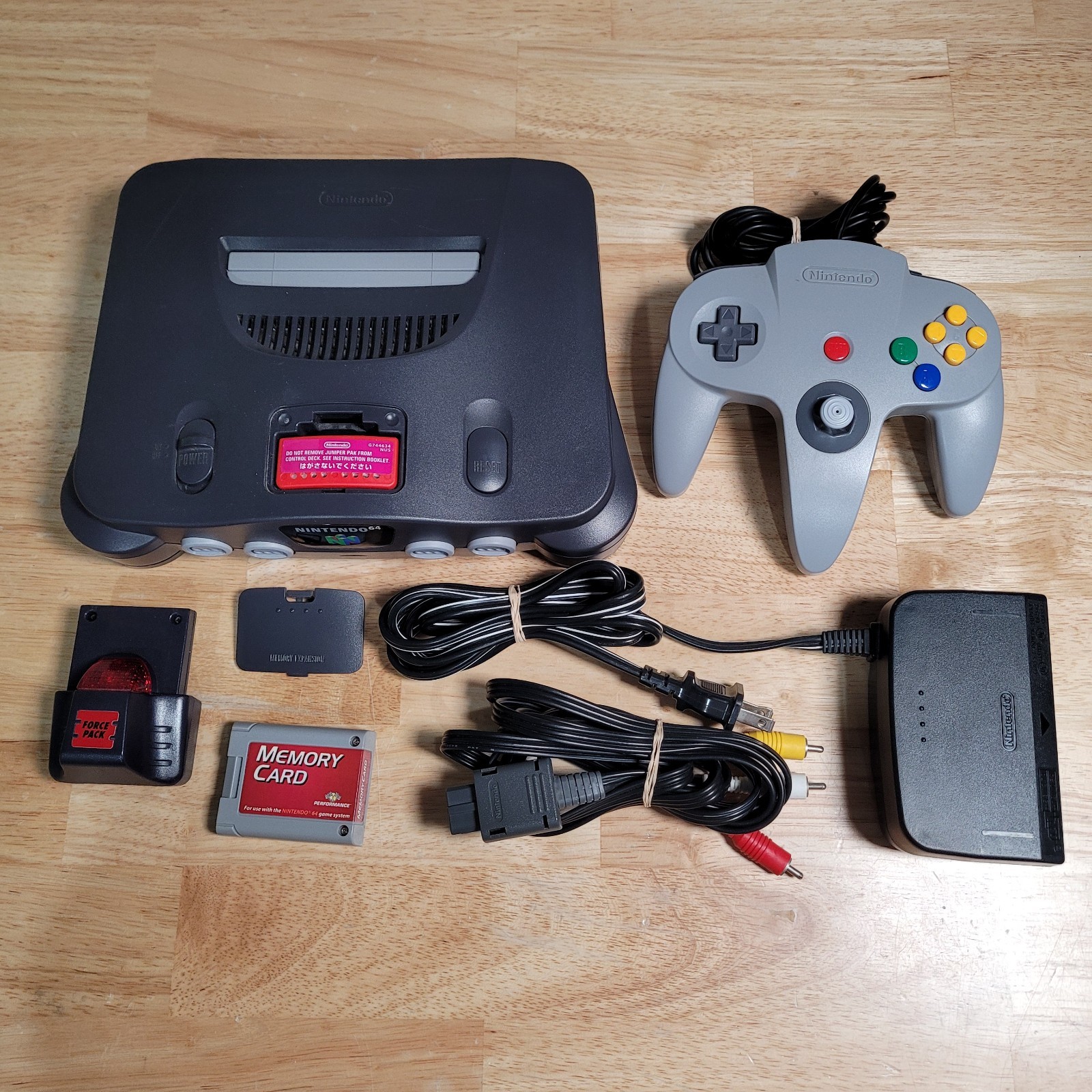Nintendo 64 N64 Console Charcoal Gray Complete Set w. Expansion Pak - Tested