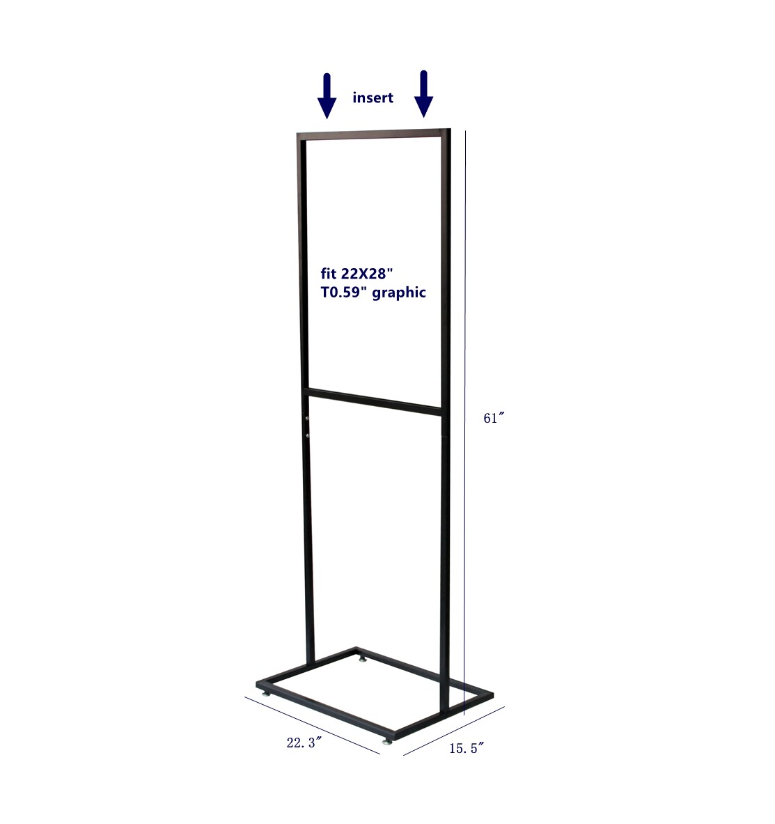 21.5 x 28 Top Insert Double Sided Sign Holder Poster Frame Stand