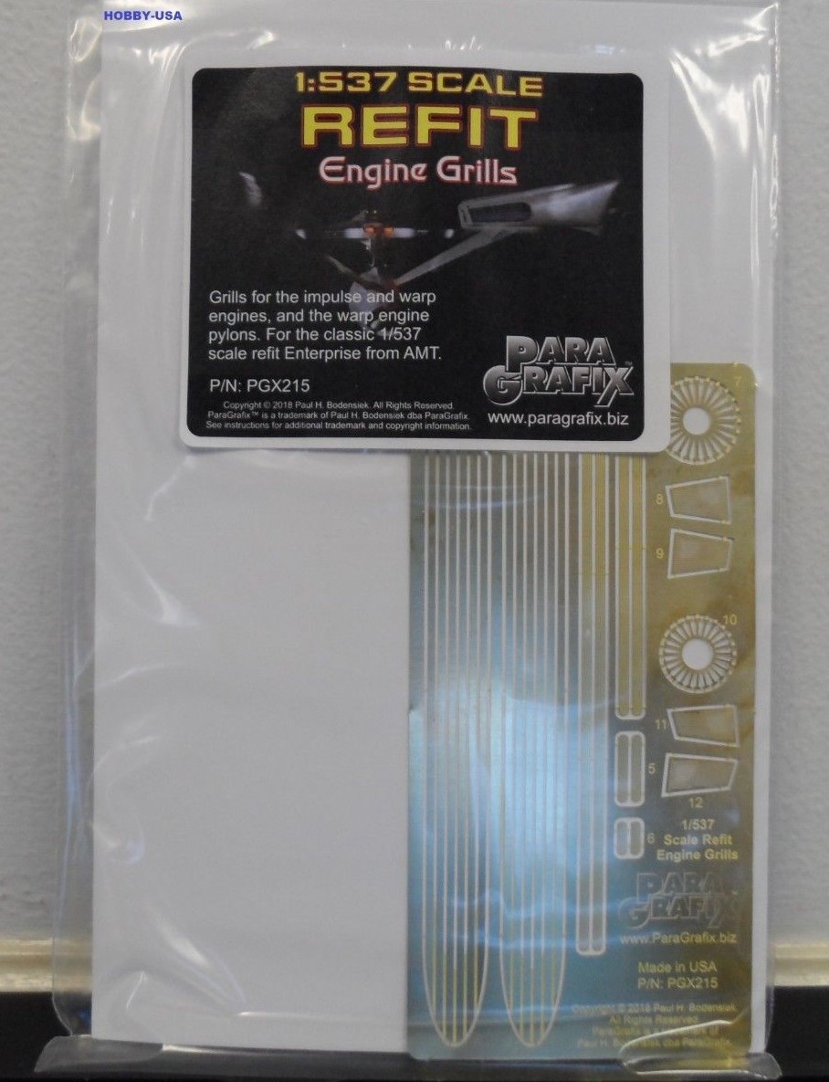 PARAGRAFIX 1/537 Star Trek USS Enterprise NCC1701 Refit Engine Grills AMT PGX215