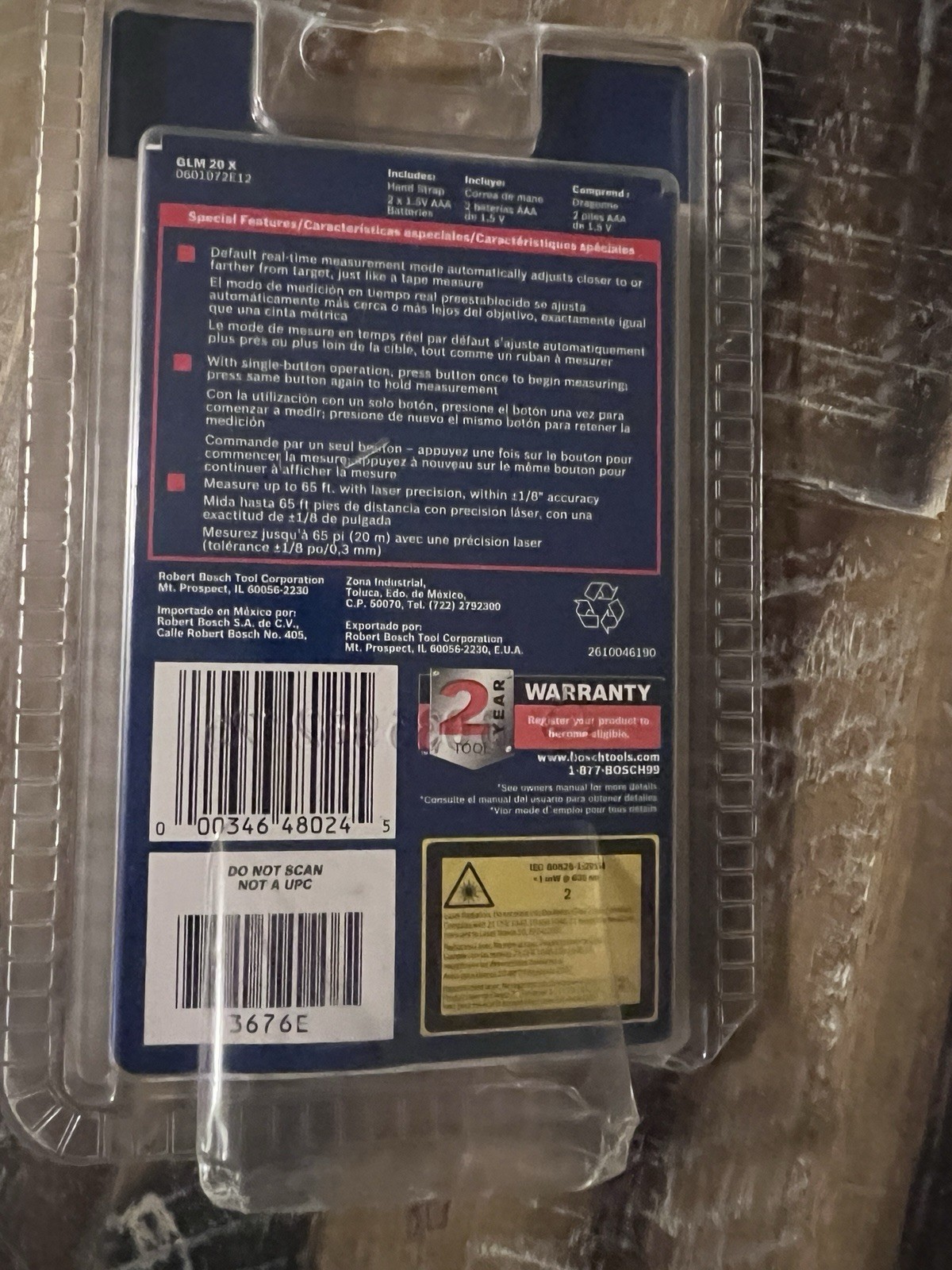 BOSCH Laser Measure BLAZE GLM20X 65' Tape Measuring Tool Real Time Measuring NEW