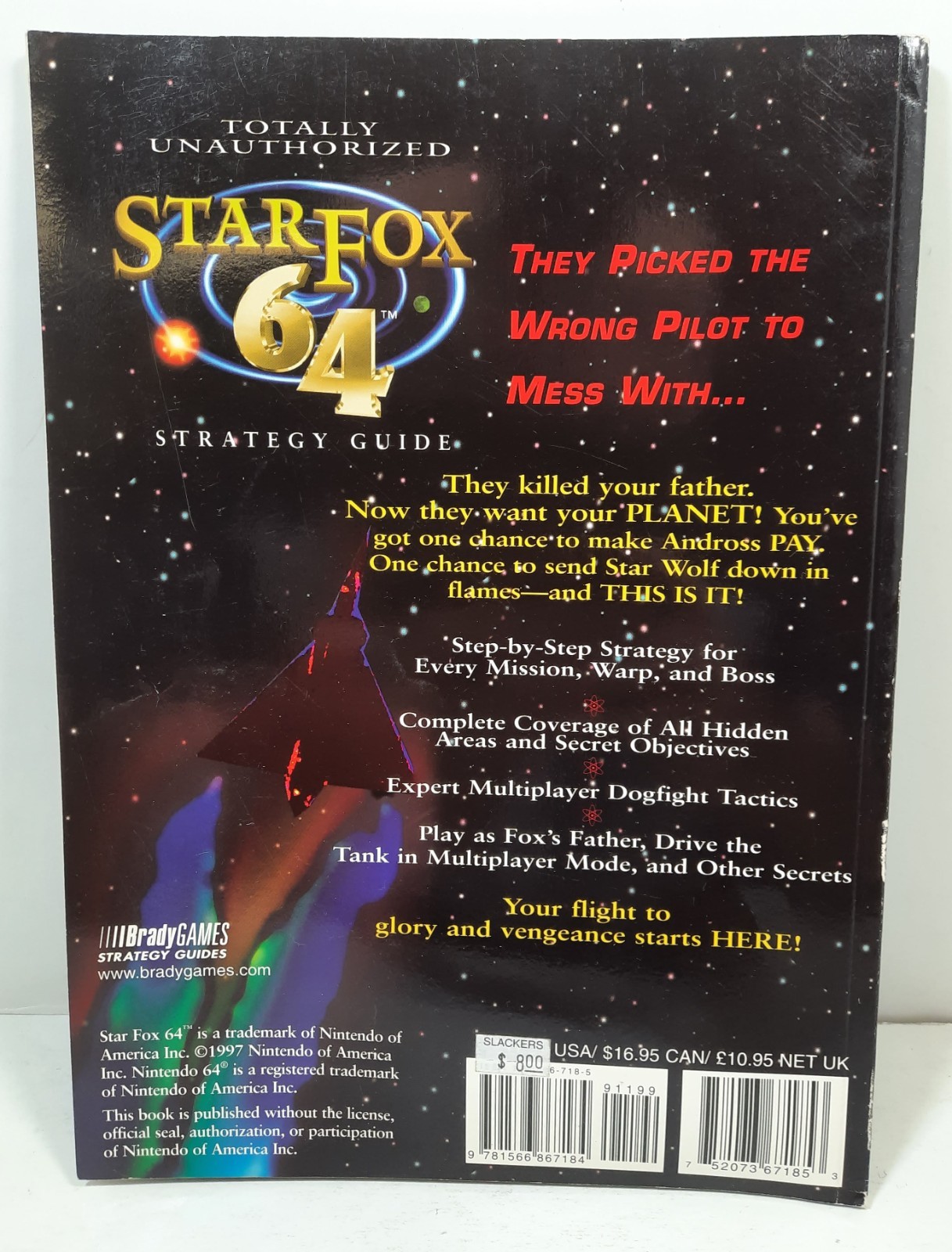 Star Fox 64 Totally Unauthorized Strategy Guide Brady Nintendo Fox McCloud