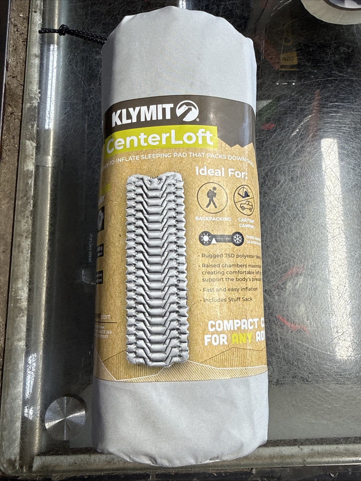New Klymit Static V Sleeping Pad Camping Hiking Backpacking Lightweight Gray