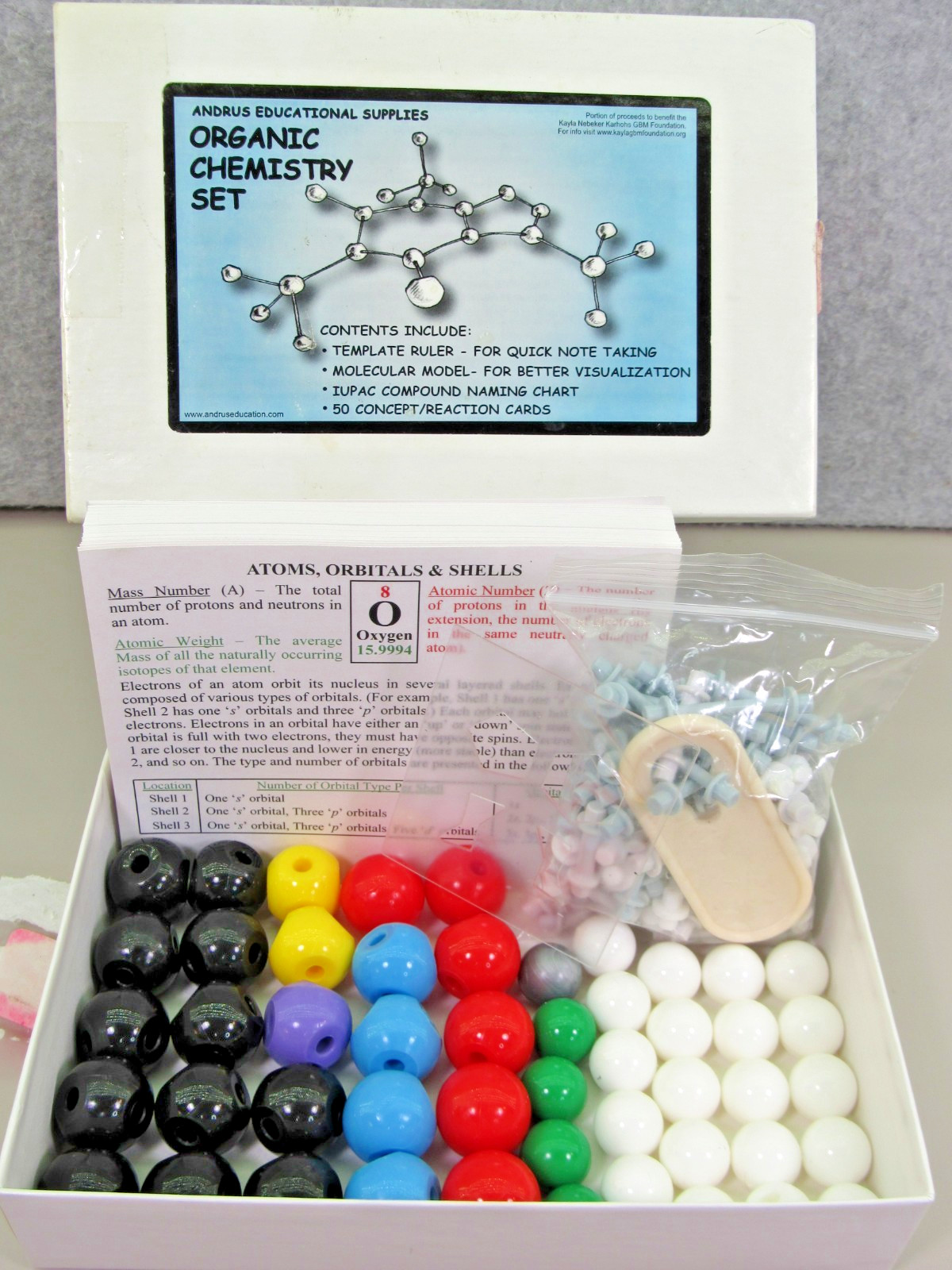 Organic Chemistry Set Kit by Andrus Educational Supplies ~ COMPLETE!