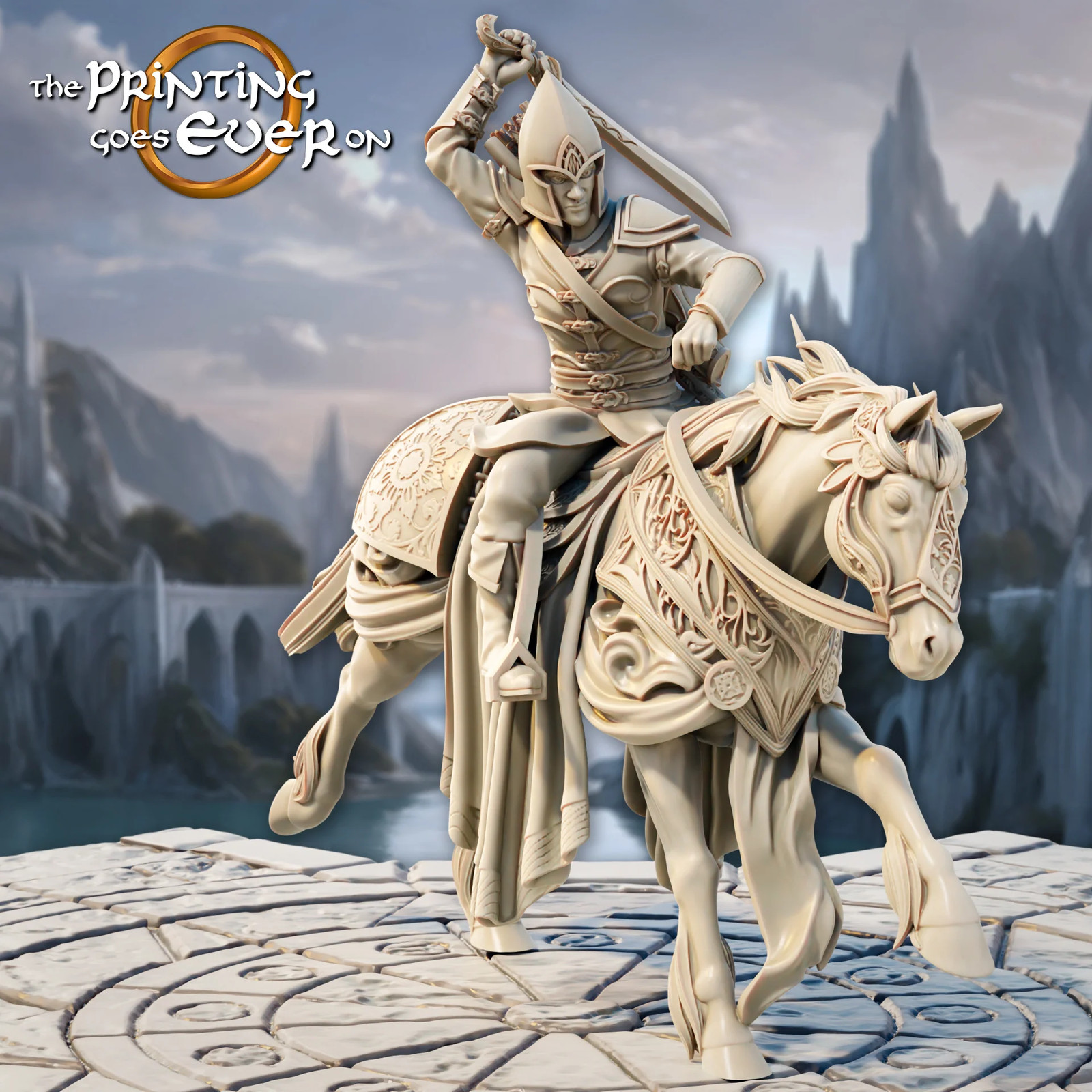 Elven Mounted Archers - Resin Tabletop Miniature