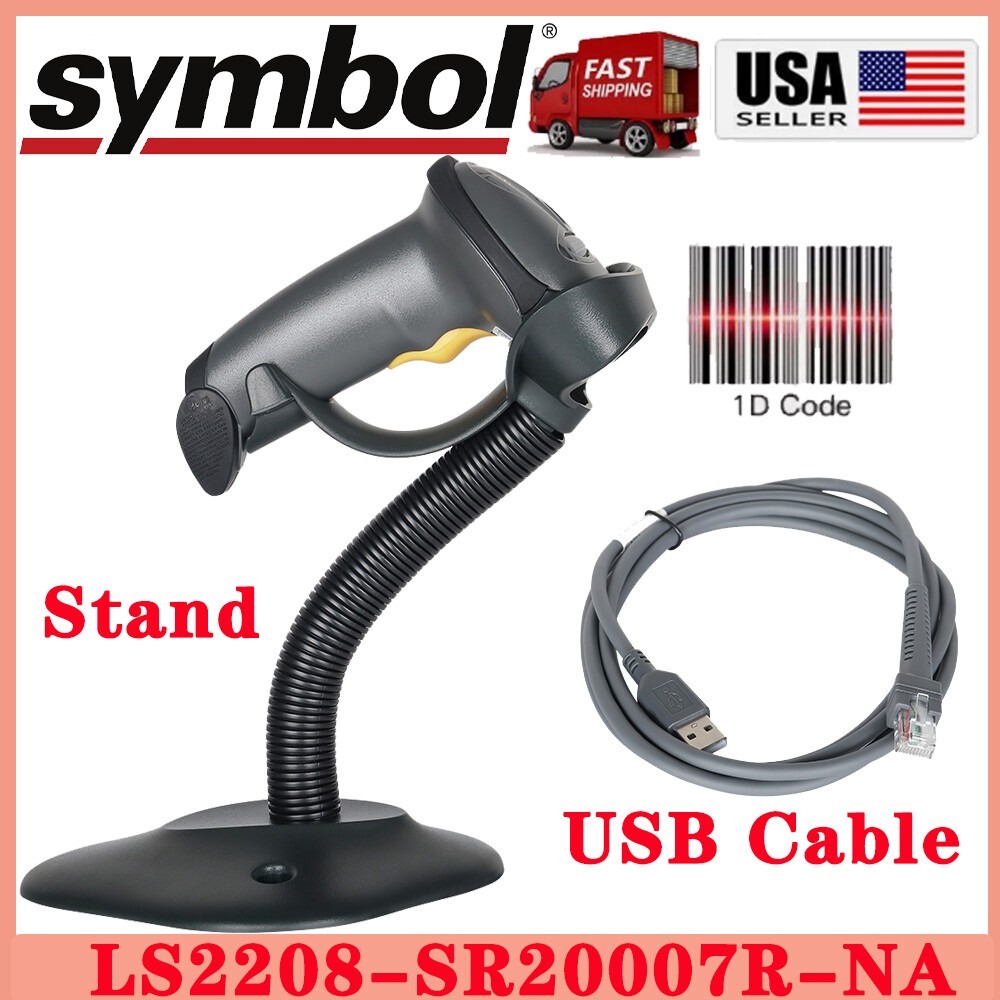 Motorola Zebra Symbol LS2208-SR20007R-NA Barcode Scanner Reader Kit W/ USB Cable