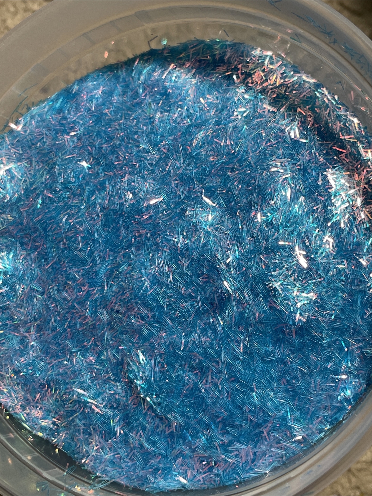 50g Bulk Blue With Pink Tone Tinsel Glitter Nail Tumbler Solvent Resistant