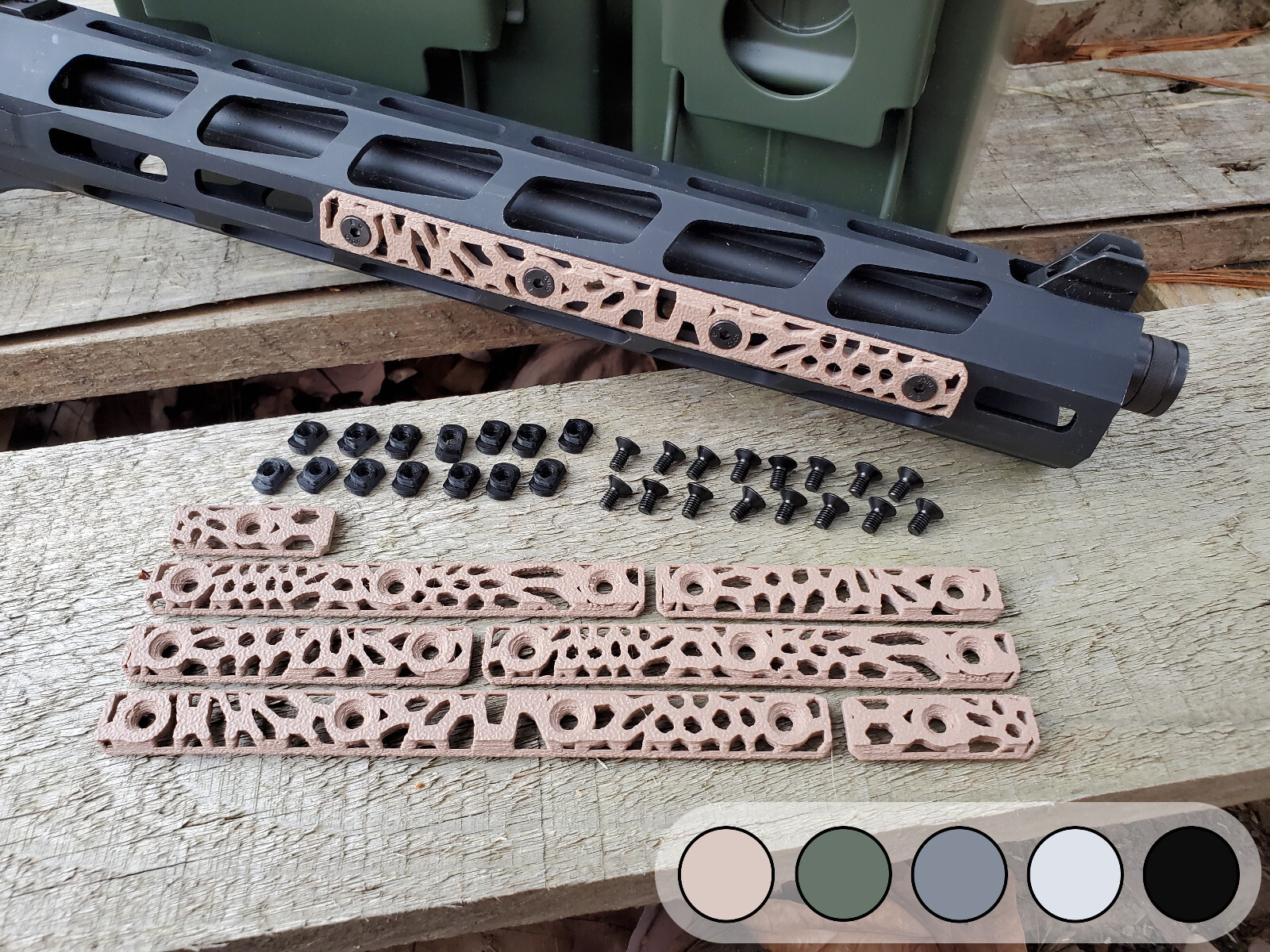 Kryptek Style Assorted Size M-LOK MLOK Handguard Rail Slot Cover - w/Hardware