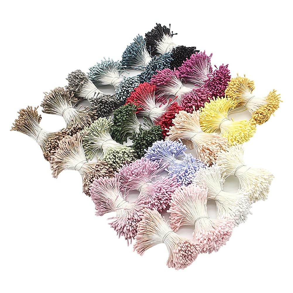Estambre flor de doble cabeza 1 mm, pistilo,estambre floral artificial multicolo