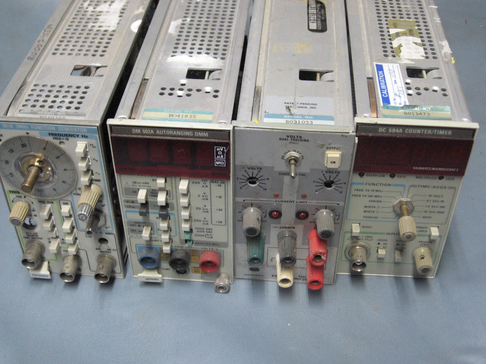 Lot of 4 Tektronix TM500 Plug Ins DC504A, DM501A, PS503A, FG501A (tm#4)