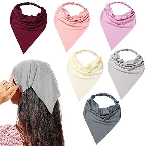 6 Pack Hair Scarf Headband for Women Elastic Bandana Head F Pack Light Color