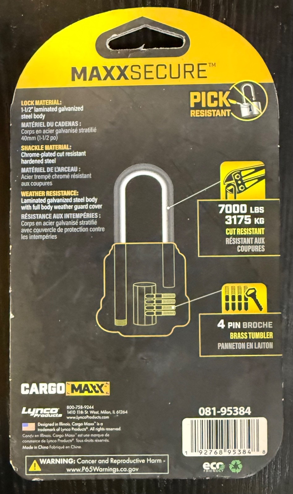 2/$19.99 Cargo Maxx Padlocks Weather Resistant/Solid Brass Padlocks