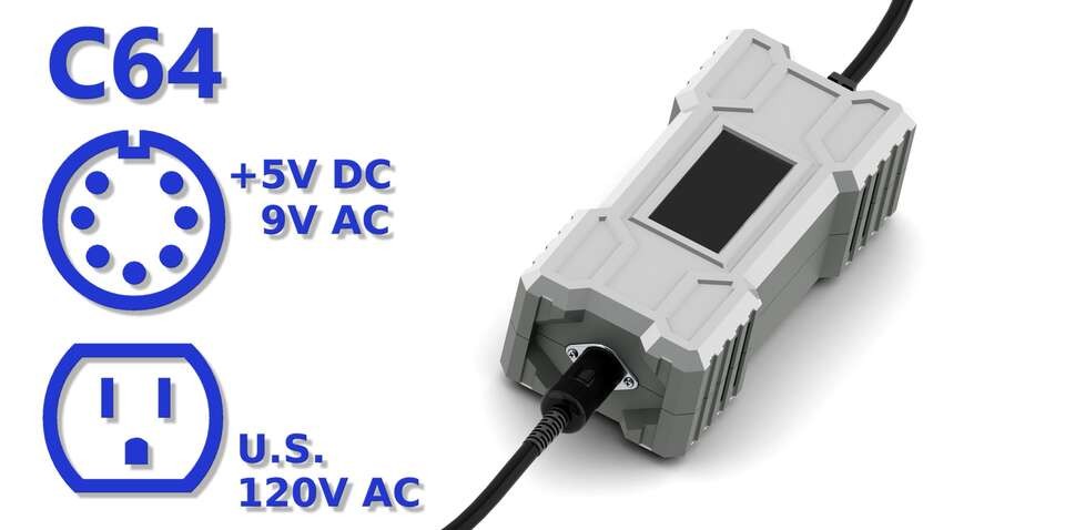 RetroPower PSU C64 US - Commodore 64 Power Supply with US Plug