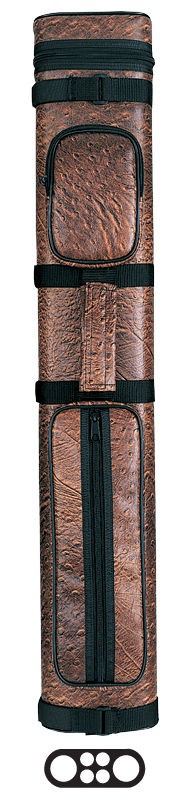 Action 2x4 Textured Brown AC24 Billiards Pool Cue Case With Shoulder Strap