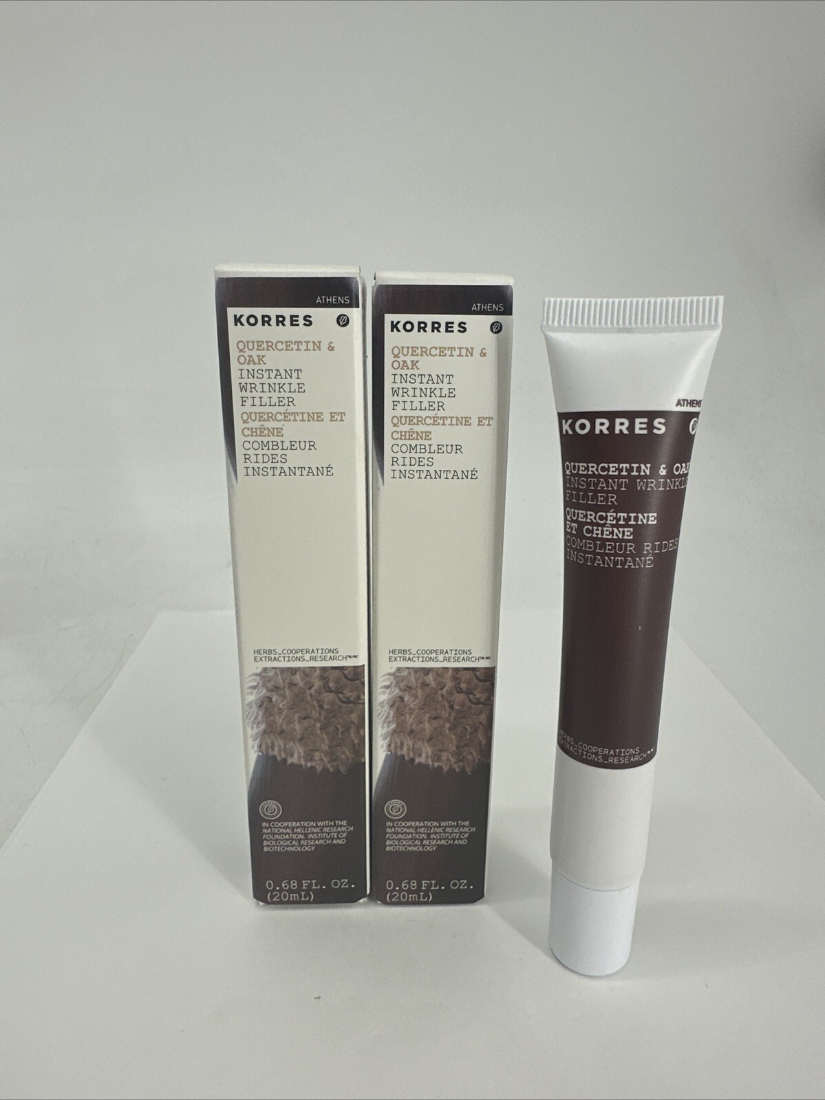 LOT OF 2 Korres Quercetin & Oak Instant Wrinkle Filler Full Size 0.68 fl oz NEW