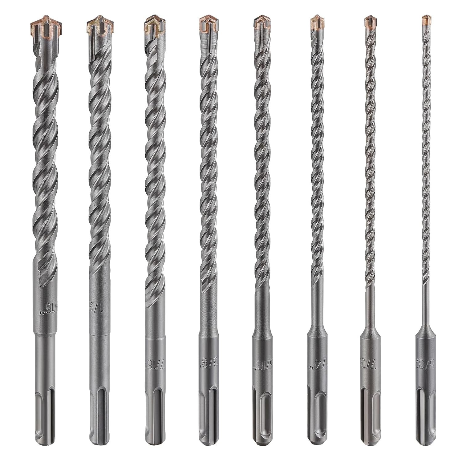 Concrete Drill Bit 3/4" X 12"-10" Cross-Type Double Thread Carbide Material Iron