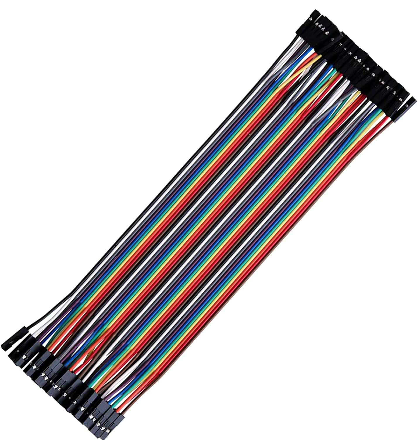 40Pcs 20 Cm (8 Inch) Female to Female Multicolored Dupont Wire Breadboard Jumper