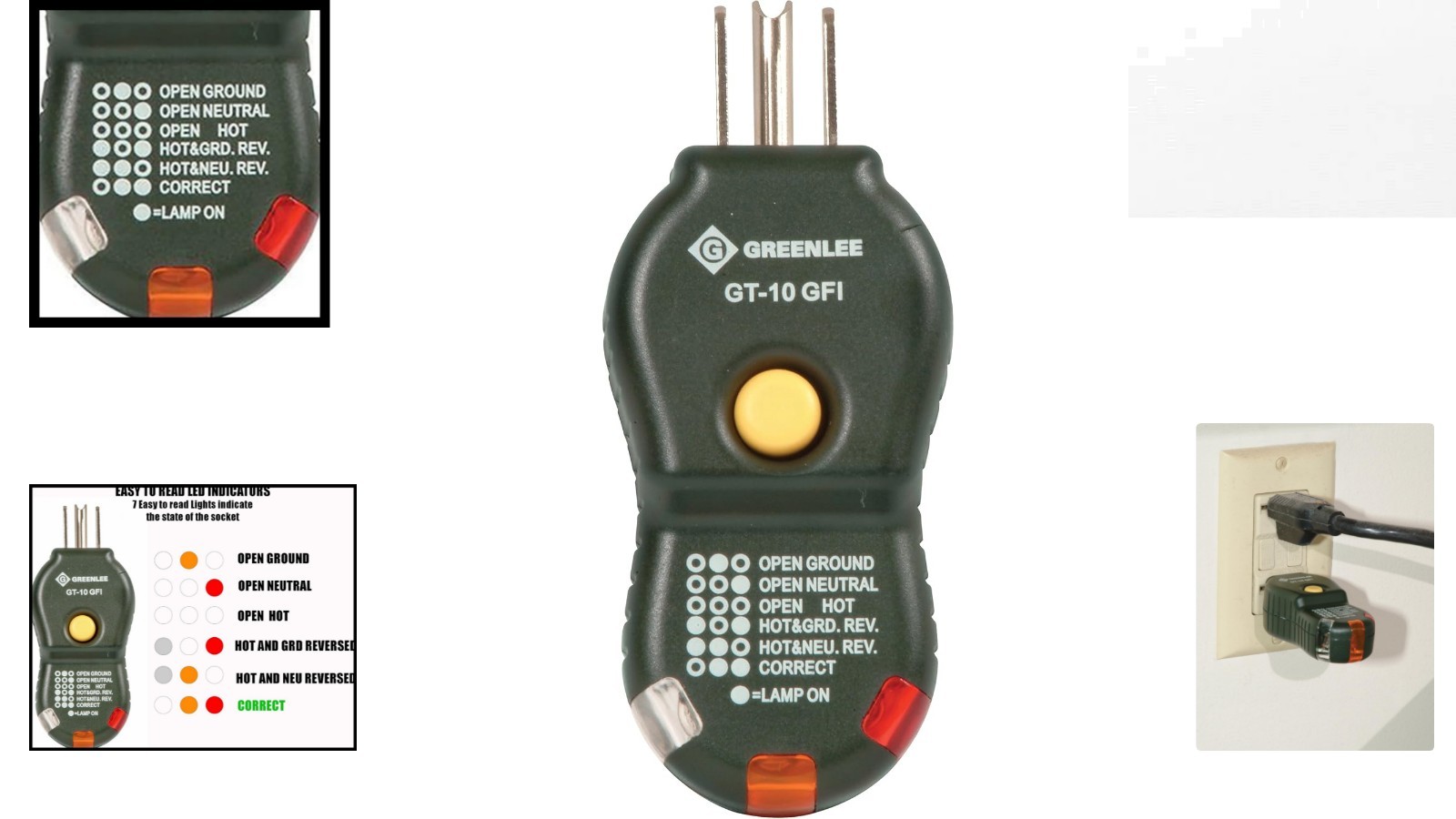 GFCI Circuit Tester Polarity Cube: Compact 20 VAC Testing Tool with LED Indic...