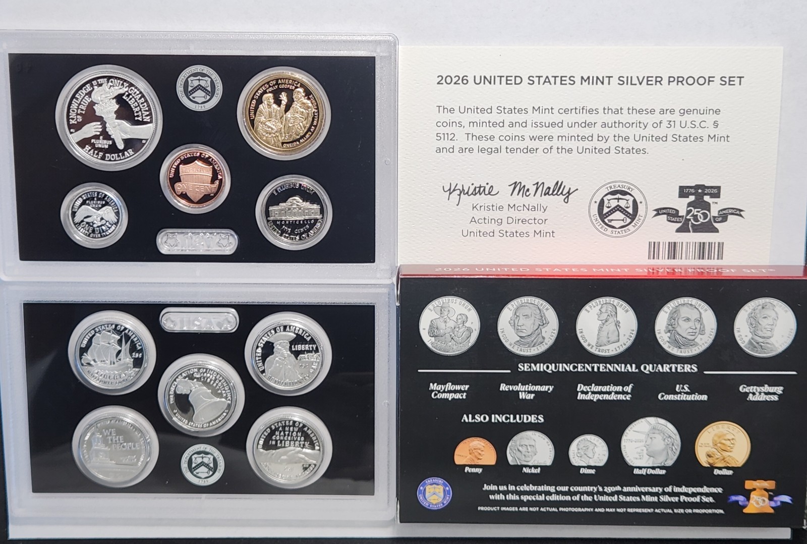 2026 S US Mint Silver Proof Semiquincentennial Set SemiQ OGP/COA In Hand Z8BDe