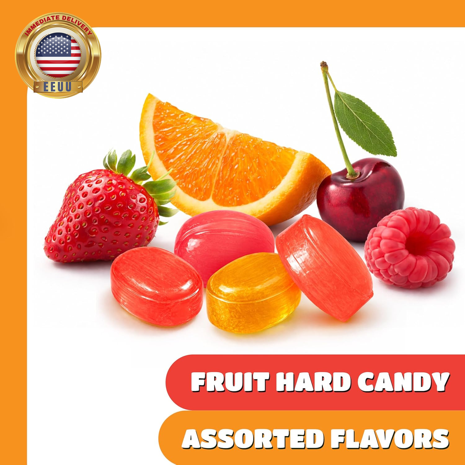 Assorted Fruit Hard Candy - 1 Pound Pack - Hard Candies Individually Wrapped - O