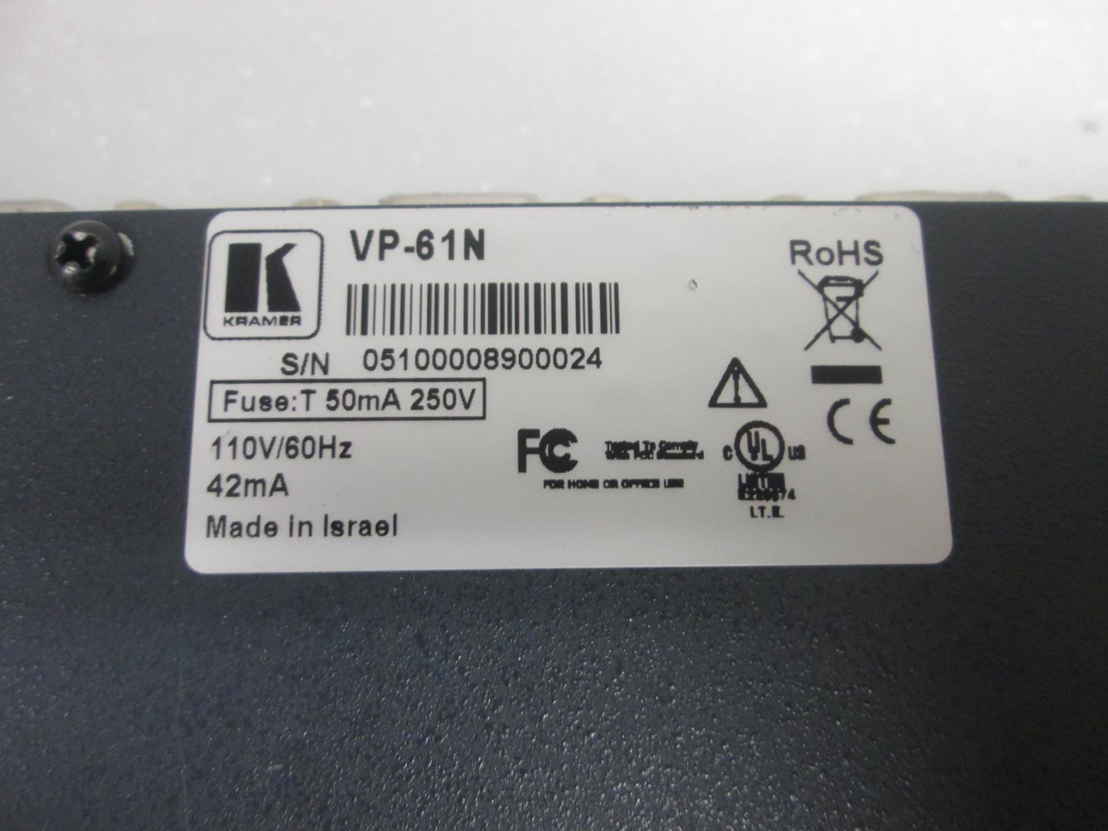 KRAMER ELECTRONICS VP-61N COMPUTER GRAPHICS VIDEO SWITCHER