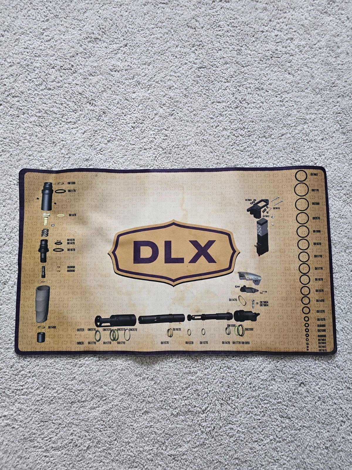 DLX Luxe Paintball Tech Mat Marker Disassembly Work Pad Parts Diagram
