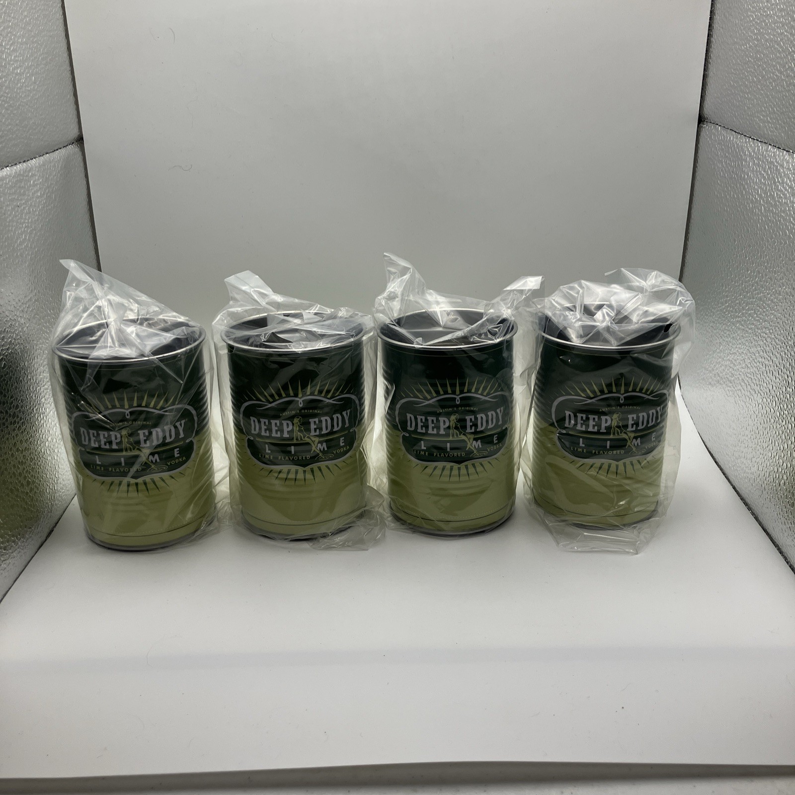 BRAND NEW Deep Eddy Lime Flavored Vodka Tin Cans 12 Oz./ Set of 4