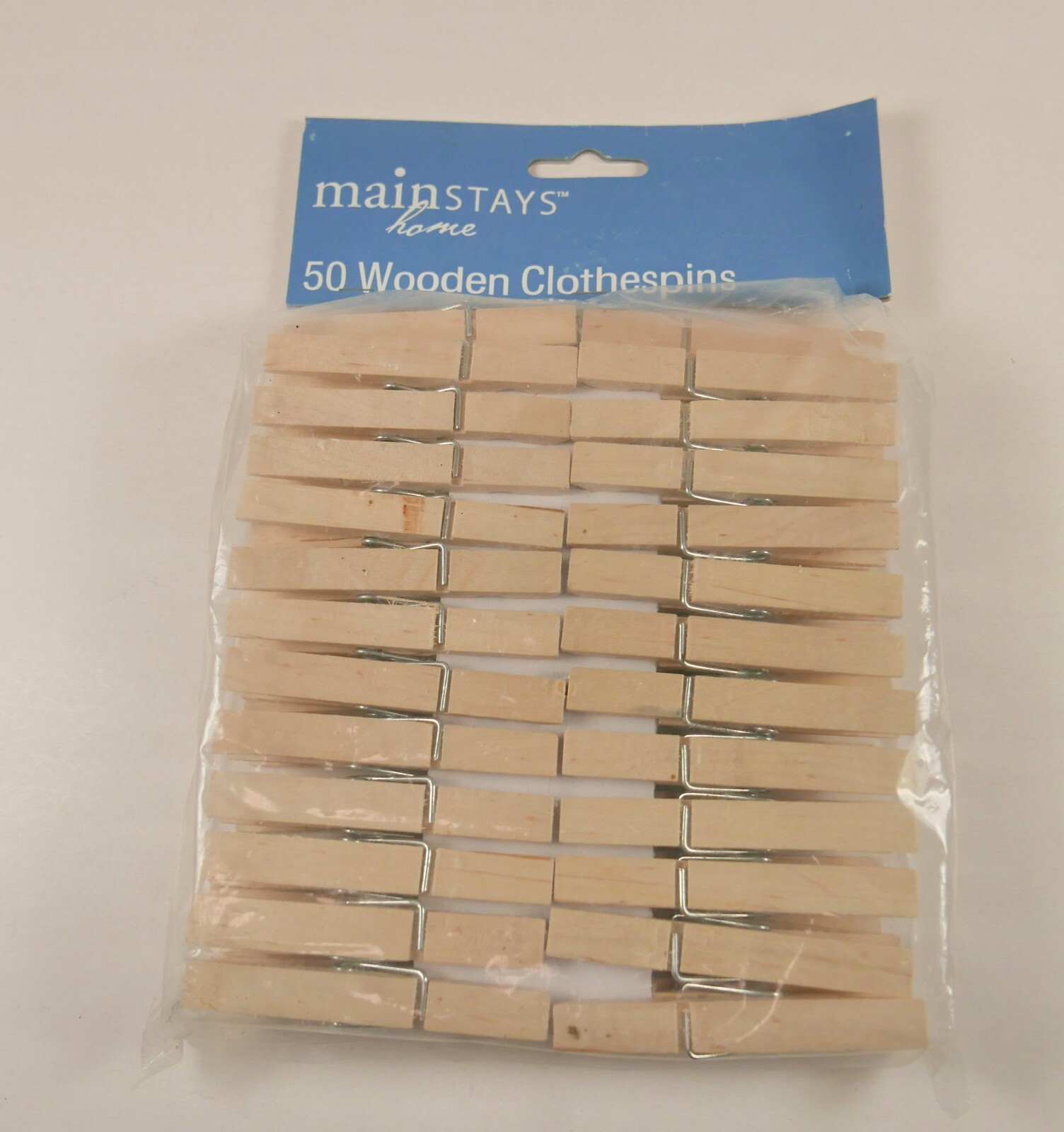 Mainstays home 50 PCS Wooden Clothespins Wood Clips for Laundry Crafts