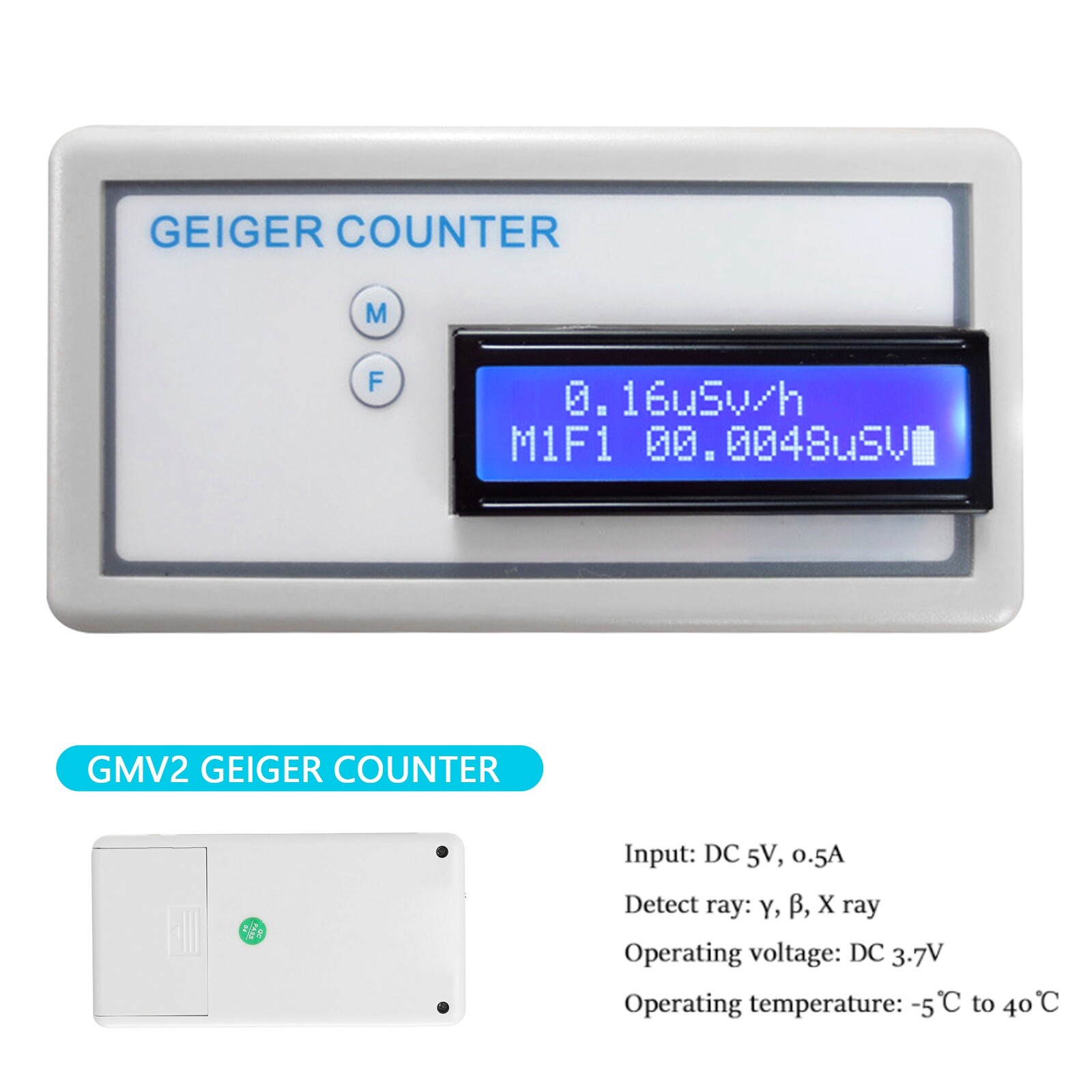 Portable Handle Geiger Counter GMV2 Assembled Nuclear Radiation Detector NEW