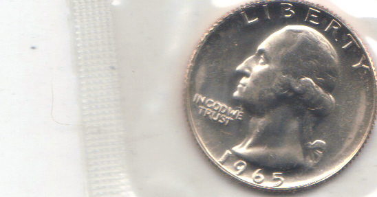 1965 S M S WASHINGTON QUARTER GEM UNCIRCULATED PROOF LIKE IN MINT CELLO L@@K
