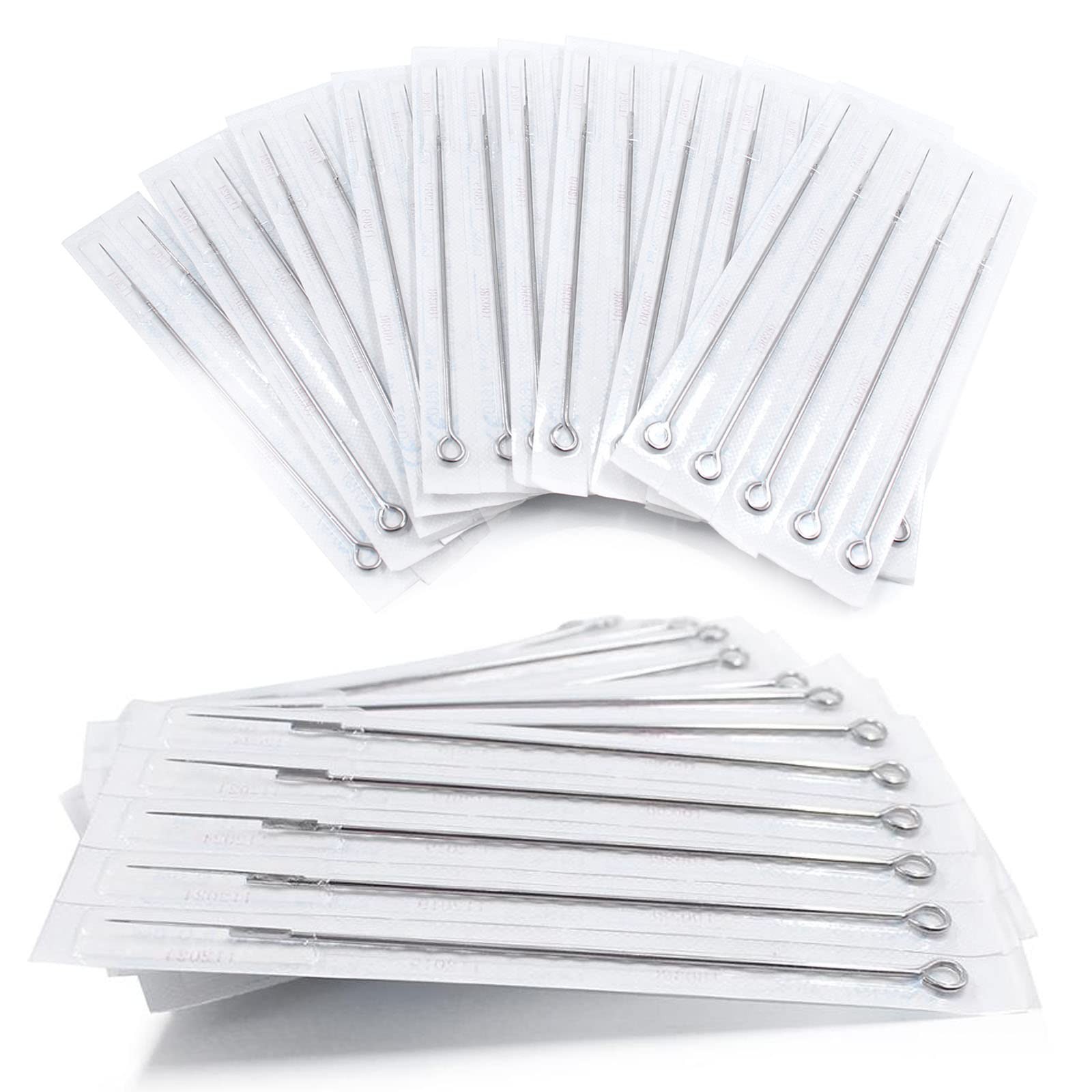 Tattoo Needles - TONBAO 50pcs Mixed Stick and Poke 3RL, 50pcs, Silver