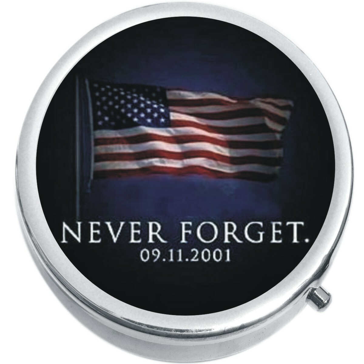 Never Forget 911 Memorial Medicine Pill Box