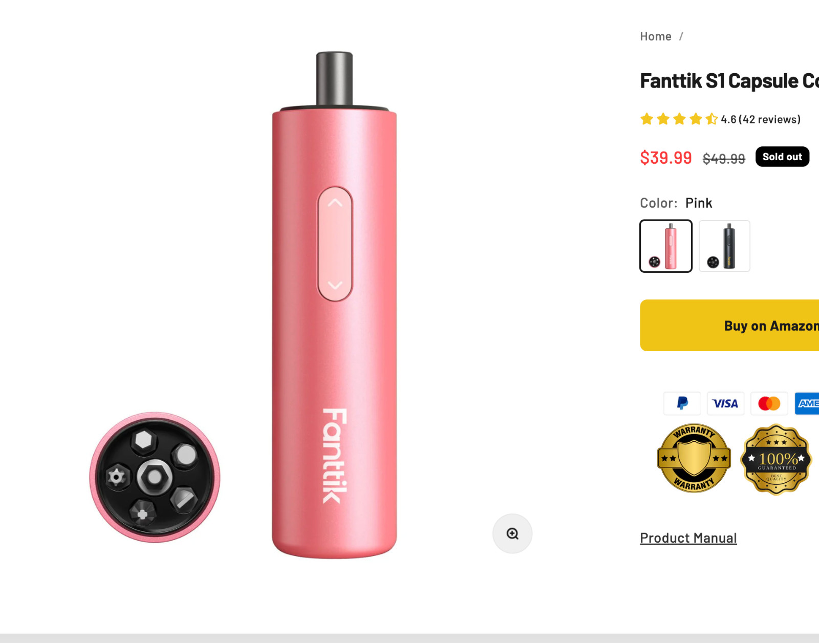 Fanttik S1 Capsule Cordless Screwdriver, Electric Screwdriver, Max 5 N.m, 320...