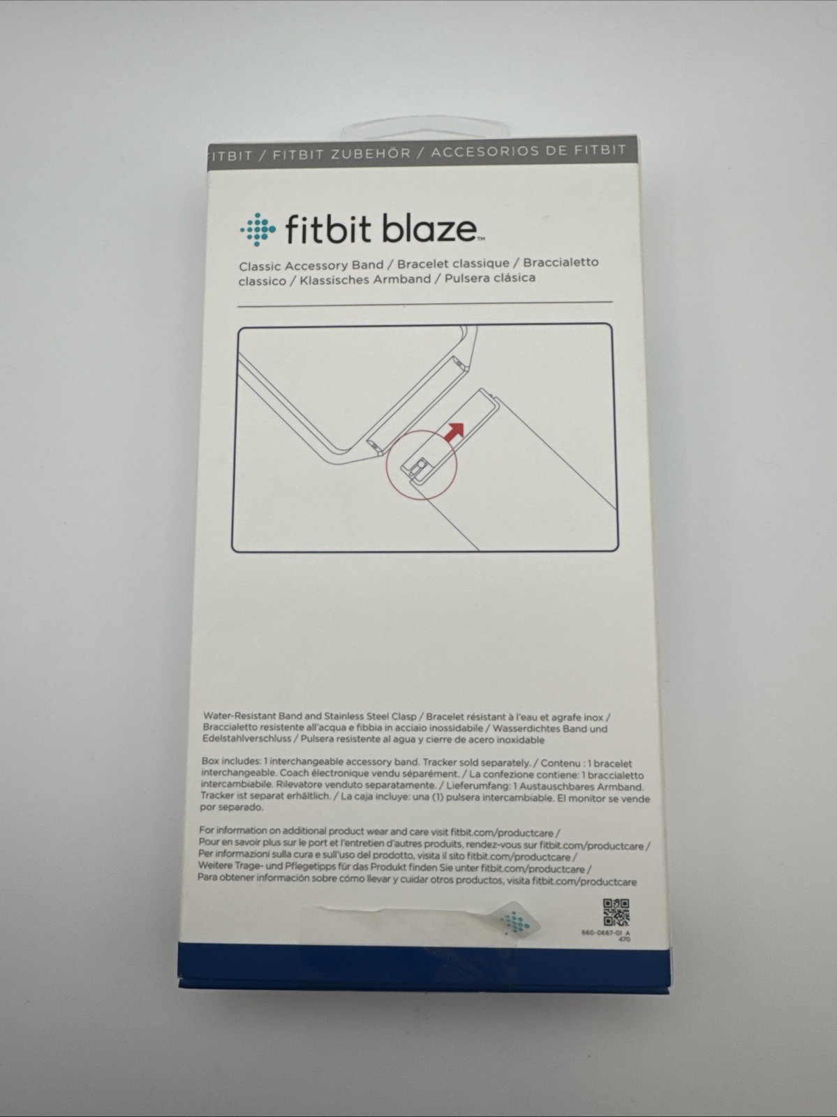 Fitbit Blaze Classic Accessory Watch Band Size Large Blue NIB