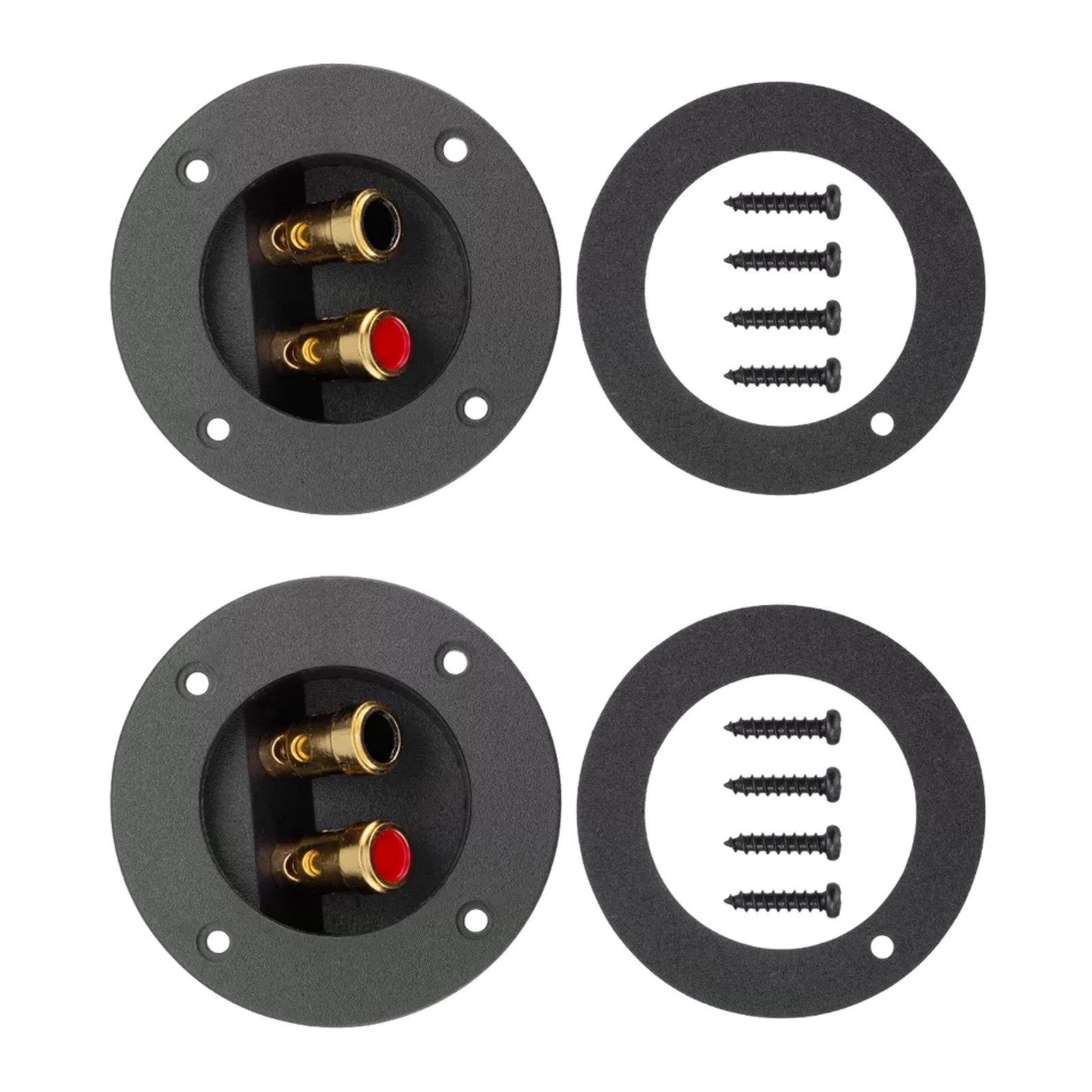 Round Spring Cup Terminal Connector for Speaker Box Subwoofer Enclosure 2-Way