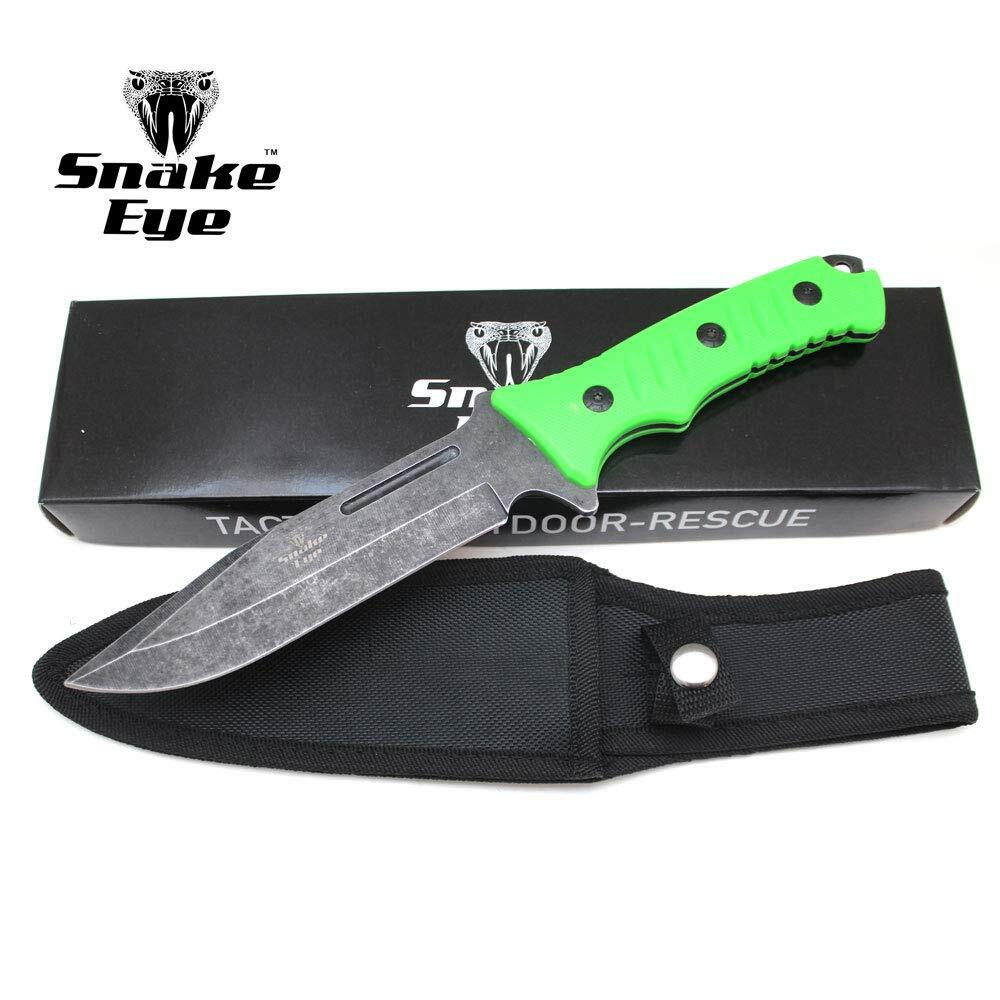 Snake Eye Tactical Heavy Duty Fixed Blade Hunting Knife Equipped w/Fire Starter