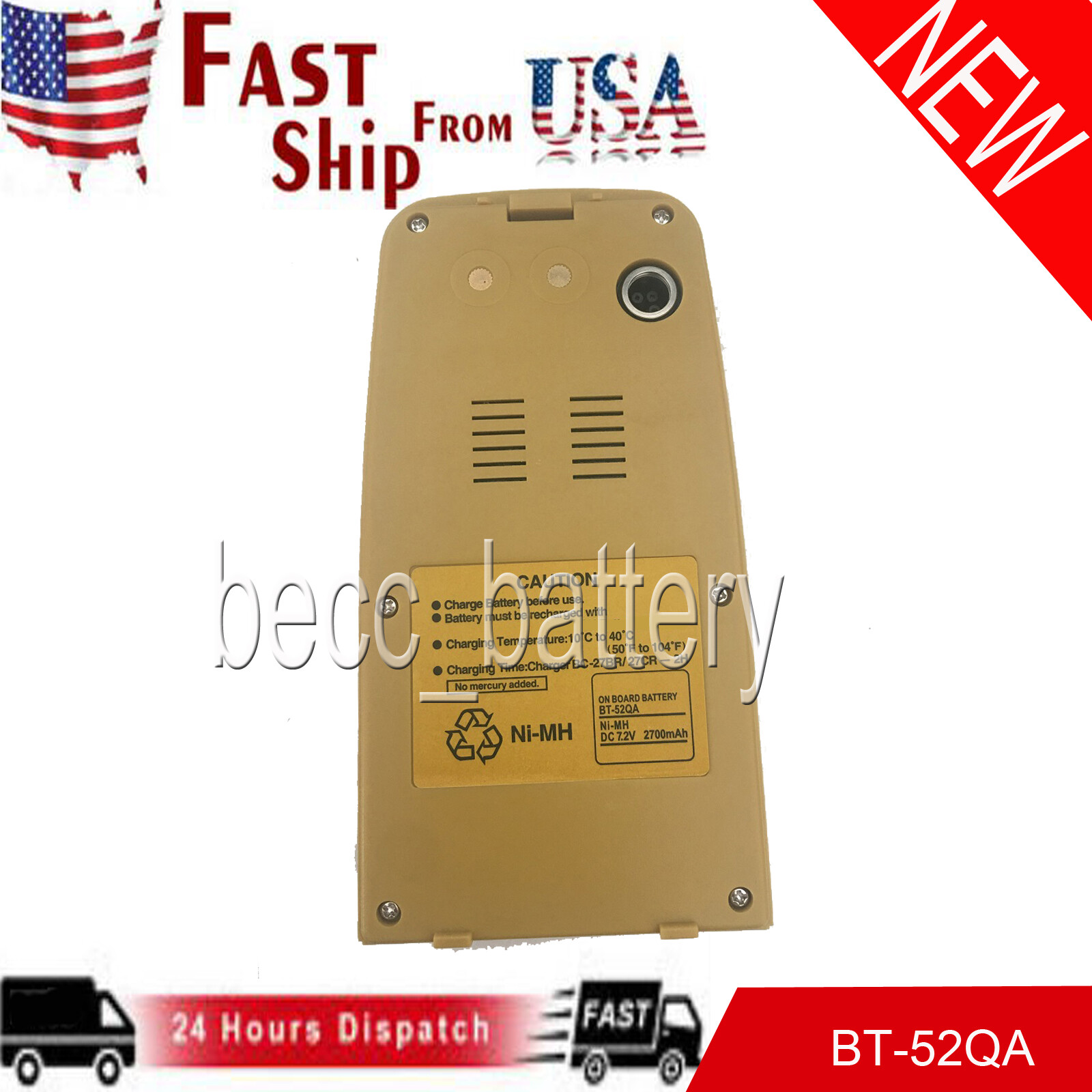 NEW For TOPCON BT-52QA Battery for TOPCON BT52Q total stations 3 PIN 7.2V